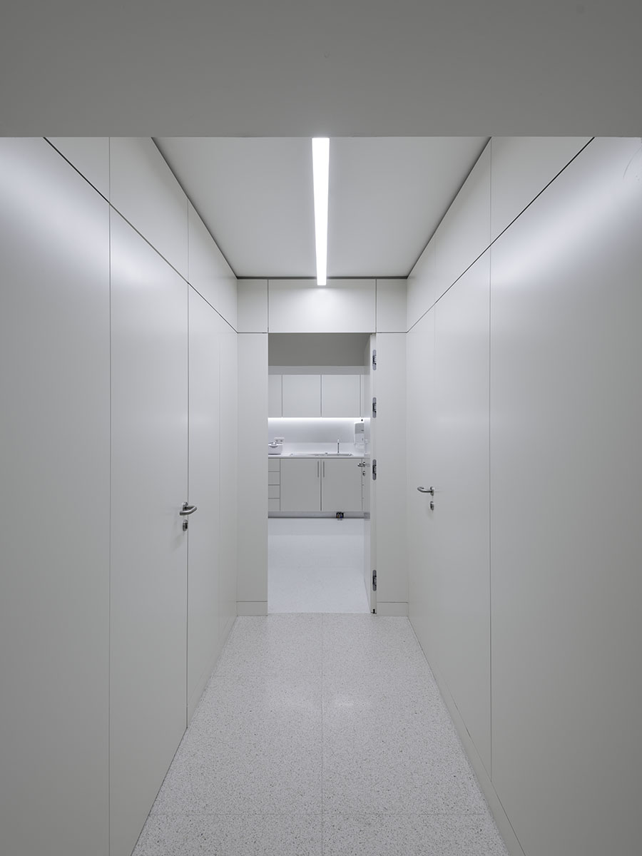 Twist Clinic - View of basement floor corridor and technical area